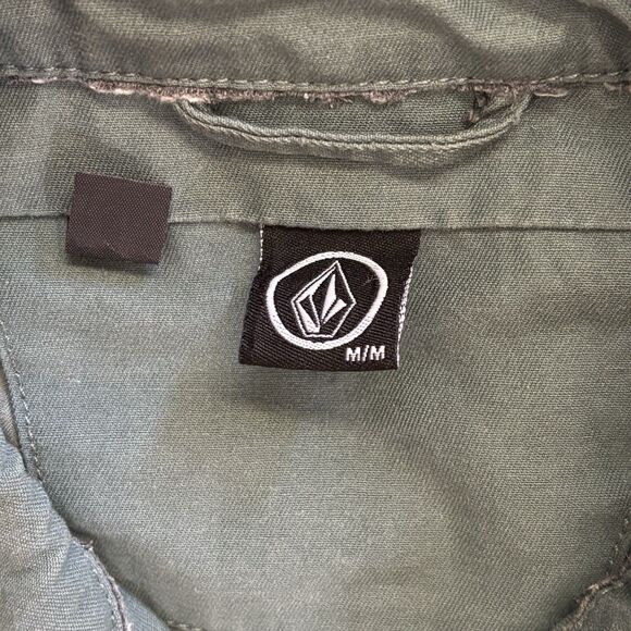 Volcom Full Zip Collared Jacket Mens Size Medium Green Skater Utility - Picture 2 of 11